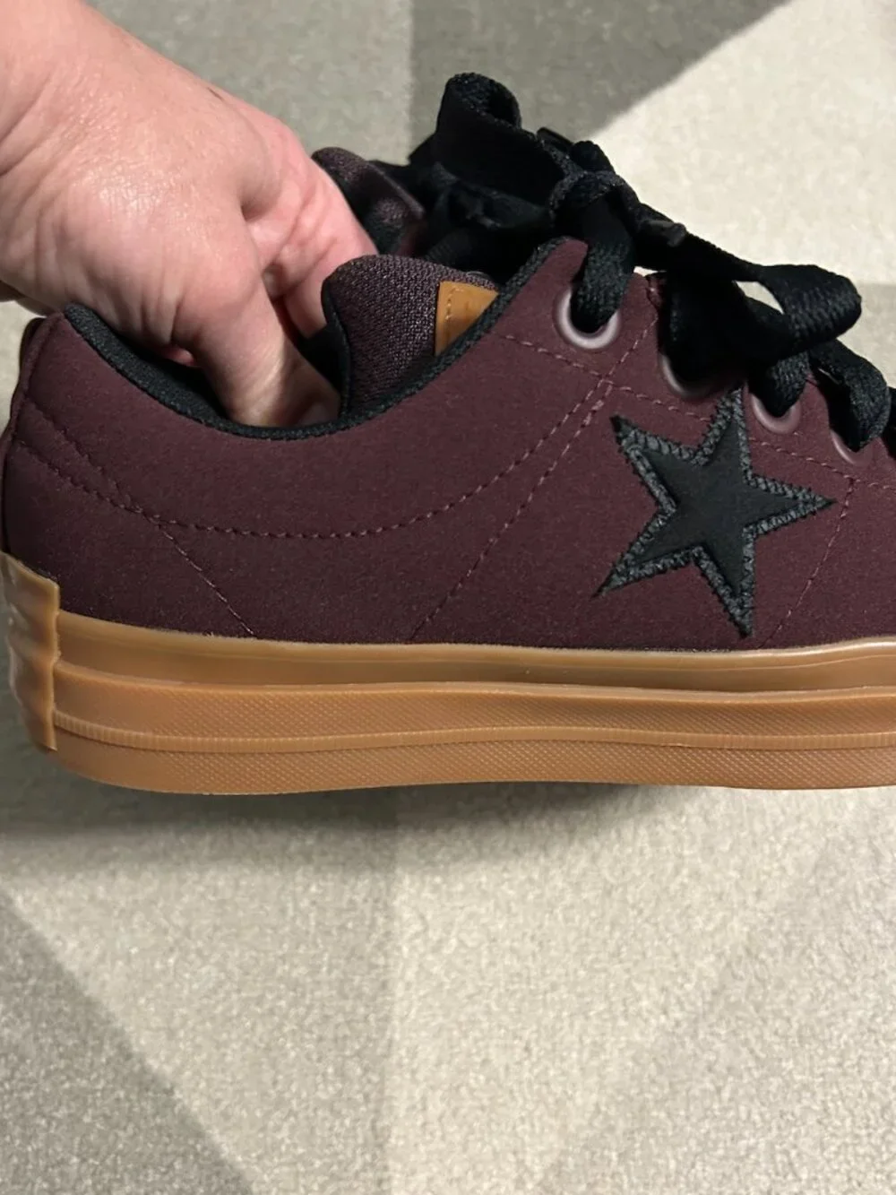 Converse One Star Puffed Bloodstone/Black/Gum Skate Sneaker Men's 9/Women's 10.5